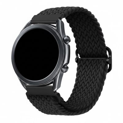 Nylon bandje - geschikt voor Garmin Venu (2 Plus) / Venu SQ (2) / Vivomove (Style - Sport) / Vivoactive 3 / 5 / 6 / Forerunner 55 / 165 / 245 / 645 / 570 - 42mm - zwart