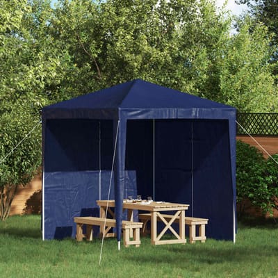 vidaXL - Party - Tent - Zijwand - 2 - st - 200 - x - 195 - cm - Blauw - PE - en - staal