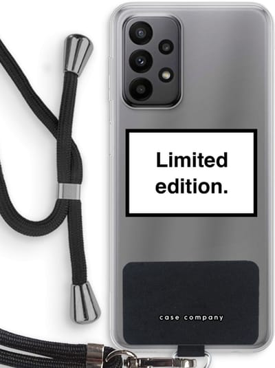 Hoesje met koord geschikt voor Samsung Galaxy A23 hoesje met Koord - Limited edition - Telefoonhoesje met Zwart Koord - Bescherming aan alle Kanten en Over de Schermrand
