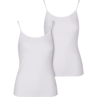 Urban Classics Basic katoenen tanktops (Set van 2) Dames Top - wit - L