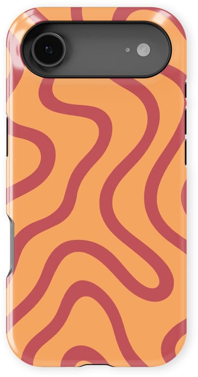 DripCase Curvy Lines Hoesje geschikt voor iPhone 17 Air | Backcover met Mag | Design Tough Case geschikt voor iPhone 17 Air Terracotta Twist