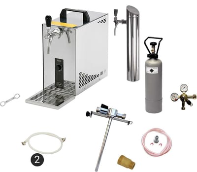 Complete Set - Biertap PYGMY 25, 1-kraans, 35 liter/uur - met Adapter 5L - Droogkoeler - Thuistap - Bierkoeler