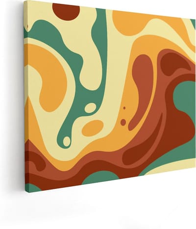 Artaza Canvas Schilderij Organische Kunst - 50x40 cm - Muurdecoratie Abstract - Wanddecoratie Woonkamer - Kamer Accessoires