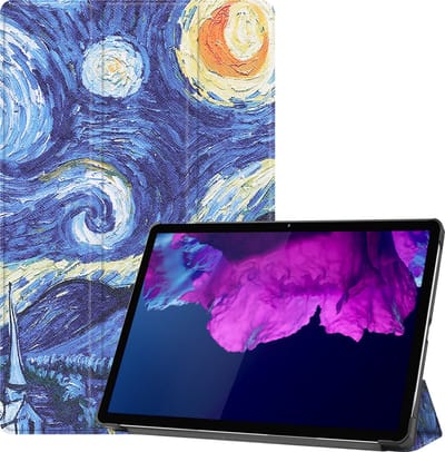 Hoesje - Geschikt voor Lenovo Tab P11 - Dun & Stevig - Hardcover Book Case - Trifold Bookcase Hoes - Hard Cover - Tablethoes - Sterrenhemel