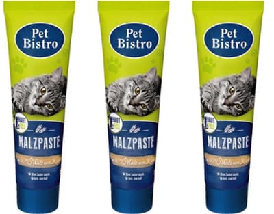 Petbistro Moutpasta - Kattensnackpasta - Set van 3 | 3x 100ml - Anti-haarbalpasta voor katten | Ondersteuning bij Normale Spijsvertering en Helpt tegen Haarballen