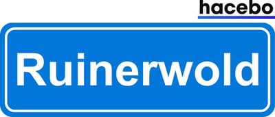 Hacebo - Plaatsnaam Sticker - 29x10 CM - Ruinerwold sticker - Verkeersborden sticker - grappige cadeaus - Ruinerwold
