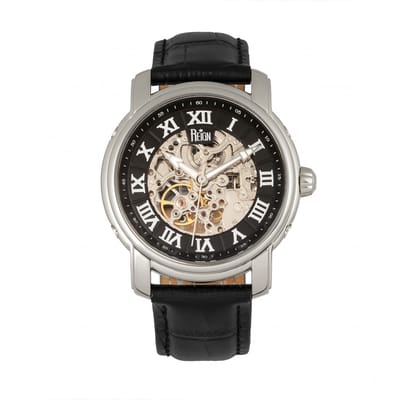 Reign Kahn automatisch skelet horloge met leren band