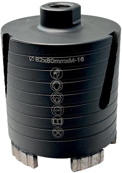 Diamantboor 82 mm met M16 aansluiting voor metselwerk en steen