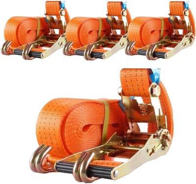 4x professionele ratel spanband spanband 2-delig 8m 4t 4tot 4000kg TÜV/GS ORANJE