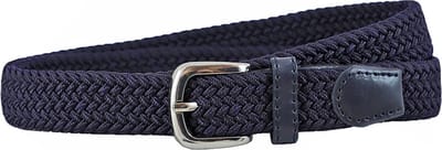 Houtkamp Smalle Elastische Dames Riem - Gevlochten Comfort Stretch Belt - 25 mm breed - Vrouwen Ceintuur - Blauw - Lengte totaal 100 cm / Riemmaat 85