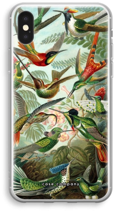 Case Company® - Hoesje geschikt voor iPhone XS hoesje - Haeckel Trochilidae - Soft Cover Telefoonhoesje - Bescherming aan alle Kanten en Schermrand