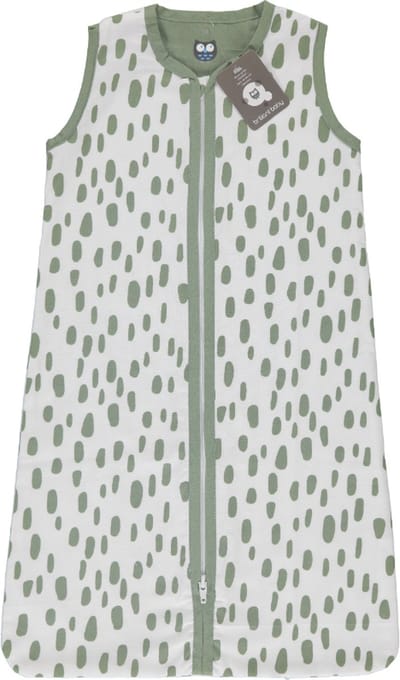 Briljant Baby Slaapzak Zomer Baby Dots - White/Oil Groen - 90cm - Baby Zomerslaapzak