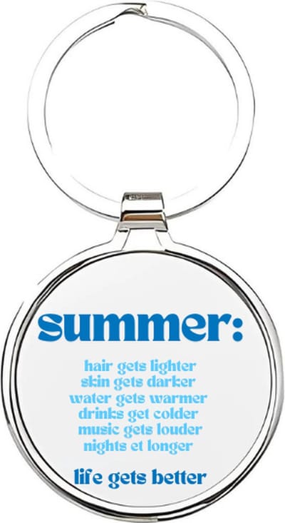 Akyol - zomer Sleutelhanger - Vakantie - liefhebbers van de zomer - zomervakantie - summer - vakantiegangers - strand - zomertijd - zomerseizoen - hoogseizoen - zomermaanden - 4 x 7,5 CM