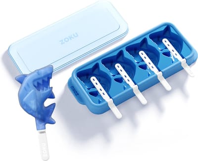 Zoku - IJsjesmaker - IJslollie maker - IJsvormpjes - Maak Je Eigen IJsjes - Haaien - Set van 4 IJsjes
