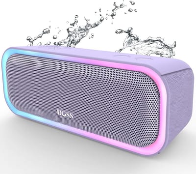 Draadloze Bluetooth Speaker met 20W Stereo Geluid, Extra Bass, IPX6 Waterproof, TWS Koppeling, Multikleurige Lichten, 20U Speeltijd, Draagbaar voor Strand en Buitengebruik