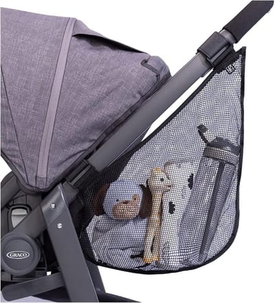 Universele kinderwagenorganizer - Kinderwagenorganizer - Kinderwagenaccessoires - Verstelbare antislipriemen - Voeg extra opbergruimte toe aan de kinderwagen - Zwart