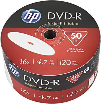 HP | DVD-R | 4.7 GB | Inkjet Printable | 50 stuks