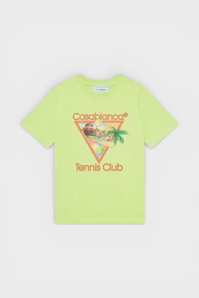 Casablanca Afro Cubism Tennis Club Lichtgroen T-shirt