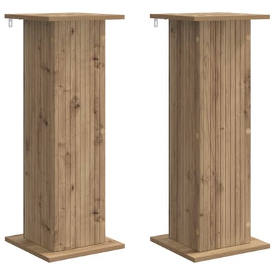 vidaXL - Plantenstand - 2 - st - Artisanaal - eiken - 30,5 - x - 30 - x - 80,5 - cm