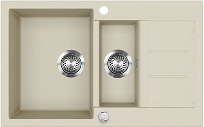 Bergström Seattle Spoelbak – 80 x 50 cm met droogruimte Beige