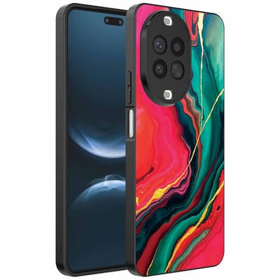 Geschikt voor Huawei Nova 14 Pro Telefoonhoesje met Rood Groen Marmer Opdruk - TPU Backcover Case Red Green Marble Design - Smartphonica geschikt voor Huawei Nova 14 Pro