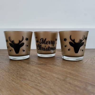Set van 3 Theelichtjes - Kerst - Goud