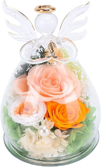 Geconserveerde Rozen - Eeuwige Bloemen - Romantisch Cadeau - Met LED Verlichting - 3 Rozen - Champagne