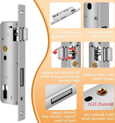 RVS buisframe slot voor tuinpoort - afstand 92 mm - inbouwslot voor links/rechts - duurzaam en veilig