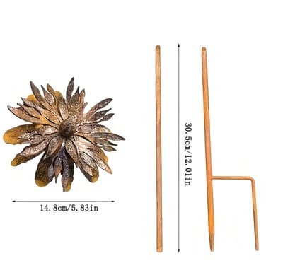 Set van 2 roestdecoratie voor tuin, cortenstaal, tuinsteker, metaal, bloem, klaprozen, Teleopea, tuindecoratie, roest, rankstaaf, bloembed, bed, steker, potsteker, natuurroest (A)