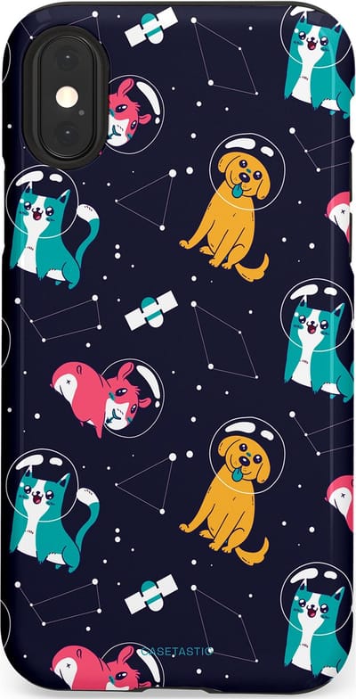 Casetastic Hoesje Geschikt voor Apple iPhone X/Xs - Stijlvolle Beschermende Duo-layer Case - Sterrennacht Dieren