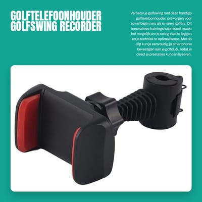 Dailygoods- Golftelefoonhouder met clip - Golfswing recorder - Smartphone houder - Golfaccessoire - Trainingshulpmiddel - Milieuvriendelijk ABS - Smartphonehouder