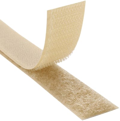 Klittenband naaibar, klittenbandsluiting, haak-en-lusbanden/beige, 20 mm x 3 m