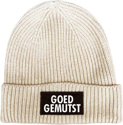 Muts rib gebreid oatmeal | wit - Goed gemutst - soBAD. | Wintersport | Schaatsen | Après ski outfit Warme Muts voor Volwassenen | Heren en Dames Beanie | Schaatsen | Wintermuts