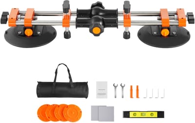 Naadloze Naadsteller, 2-Pack Graniet Naadsteller met 15 cm Vacuümzuignappen, Gereedschap voor Naadverbinding en Nivelleren, Verstelbaar van 90° tot 120°