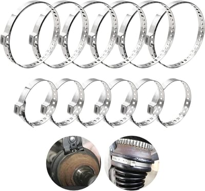 Verstelbare RVS Slangklemmen voor Afvoerbuizen - Universele Klemmen voor Water- en Gasslangen - Set van 12 Stuks, Geschikt voor 75mm-125mm en 25mm-46mm