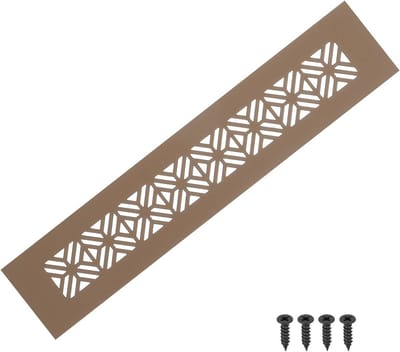 Ventilatie Deur Cover - Rooster Afdekking - Ventilatie Verbeteren - Aluminiumlegering Duurzaam - 10 x 2 Inch - Bruin