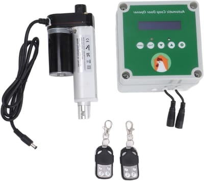 Automatische deur opener voor kippenhok met programmeerbare lichtsensor en afstandsbediening - 100 tot 240V voor boerderij en dierenverzorging