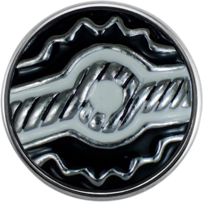 Quiges - Drukknoop Mini 12mm Symbool Touw Zwart en Wit - EBCMK050