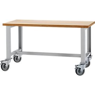 Schäfer Shop Select Werkbank, verrijdbaar, B 1500 x D 700 x H 835 mm, blank alu
