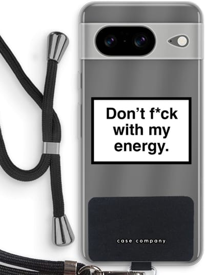 Case Company® - Hoesje met koord geschikt voor Google Pixel 8 hoesje met Koord - My energy - Telefoonhoesje met Zwart Koord - Bescherming aan alle Kanten en Over de Schermrand