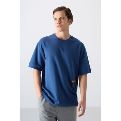 Overmaatse Katoenmix Ronde Hals T-Shirt