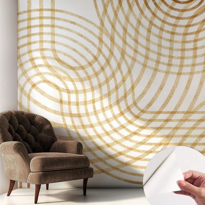 Coloray Zelfklevend Behang - Geometrische weefsels Zelfklevend fotobehang - 250x250 cm - Wit Zelfklevend Behang - Voor de woonkamer, voor het kantoor, voor de slaapkamer - Plakklare achterzijde - Stickerbehang op rol