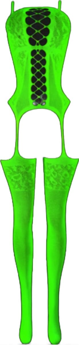 BamBella ® - Panty pak -Onesize - Glow in the dark body suit - Dames - Onesize - sexy Erotische jumpsuit van kant lingerie