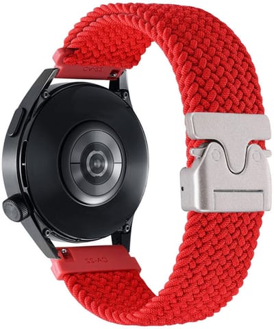 Nylon bandje - geschikt voor Garmin Venu (2 Plus) / Venu SQ (2) / Vivomove (Style - Sport) / Vivoactive 3 / 5 / 6 / Forerunner 55 / 165 / 245 / 645 / 570 - 42mm - rood