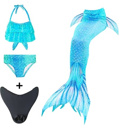 Zeemeerminstaart inclusief monovin en bikini set - Mermaid staart Oceans - Maat 146/152