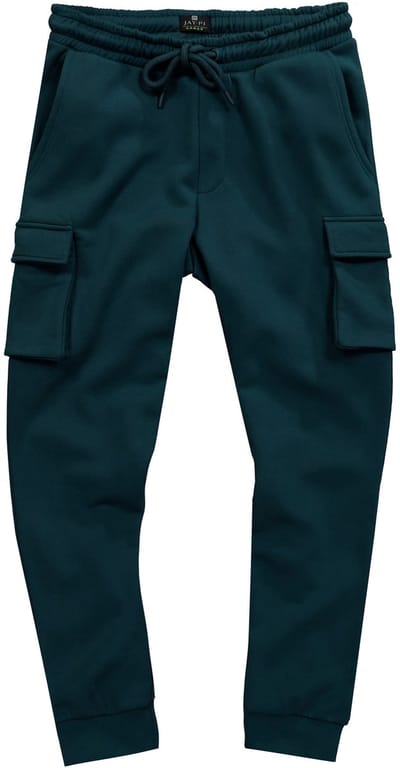 JAY-PI - Heren - Cargosweatpants fitness elastische tailleband - Donkerpetrol - Maat 4XL