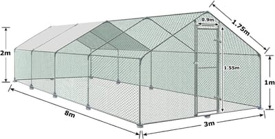 White-Label® Kippenhok - Kippenren - Kippenhok met Ren - Konijnenhok - Konijnenren