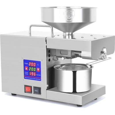 LTP333 610W Intelligente roestvrijstalen huishoudelijke keuken Commerciële oliepersmachine met digitaal zilver