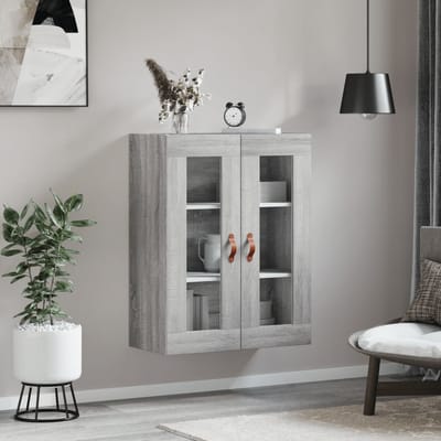 vidaXL - Wandkast - 69,5x34x90 - cm - grijs - sonoma - eikenkleurig