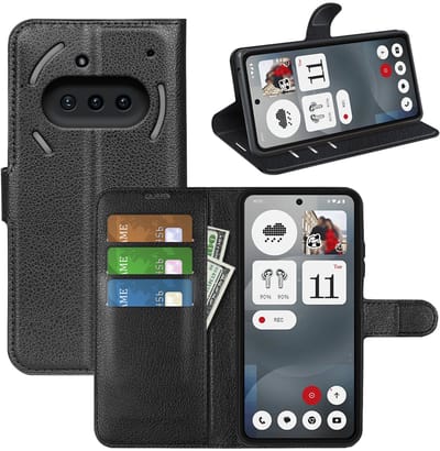 MobyDefend Hoesje - Geschikt voor Nothing Phone (3a) - Kunstleren Wallet Book Case (Sluiting Voorkant) - Zwart